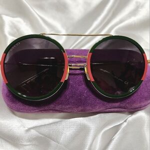 SOLD Gucci Round Sunglasses & Case (GG0061S) Authentic